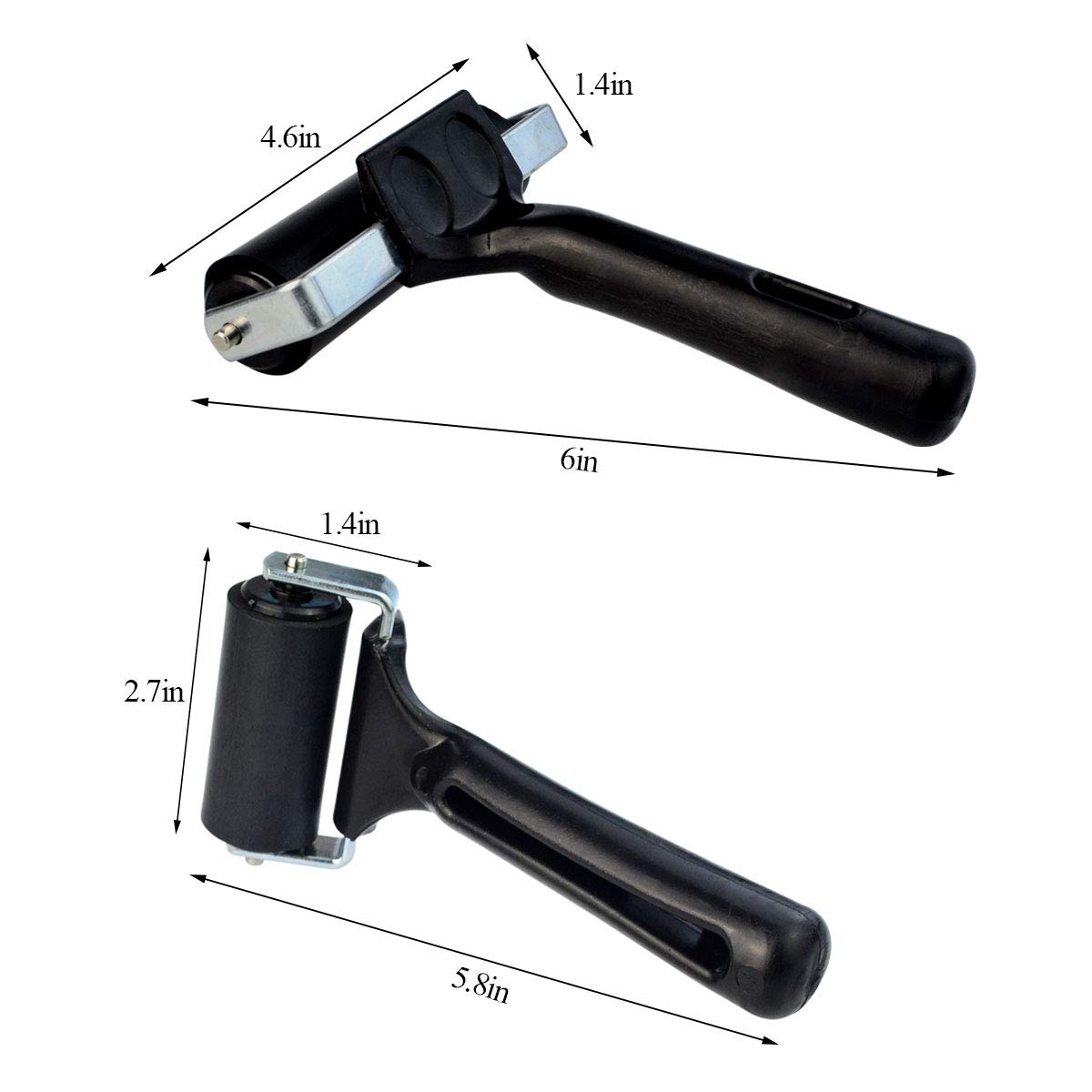 Poualss Tape Roller 4.6 inch, 2.7 inch, 2PCS Rubber Roller for Printmaking Wallpapers Stamping Gluing Application