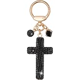Pakkian Fashion Cross Keychain for Women with Key Ring Purse Charms for Handbags