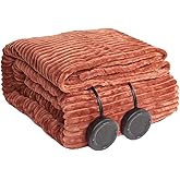 HOMISPRITE Heated Blanket King Size 100"x90",ETL Certification-6 Heating Levels Electric Blanket&1-10 Hour Auto Off,Heating Blanket with Dual Controller (RED)