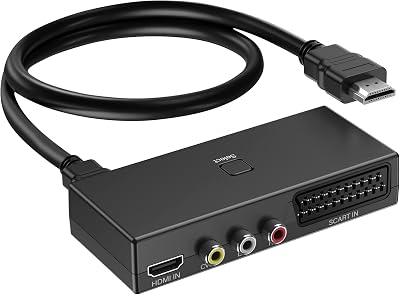 AIFHDAUF Scart to HDMI Converter 3 in 1 Video Audio Adapter HDMI Switch