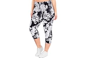 TIYOMI Plus Size Capris Leggings for Women Knee-Length High Waist Leggings Tummy Control Outdoor Capri XL-5XL