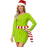 Deerose Womens Halloween Costume Dress Christmas Slim-Fit Stretchy Bodycon Dresses