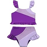 Mioglrie Toddler Baby Swimsuit Girl Summer 2 Piece Girl Bathing Suit 2T-6T Girls Tankini Color Block Bikini Swimwear