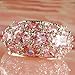 Psiroy 925 Sterling Silver Created Pink Topaz Filled Knuckle Joint Ring Band