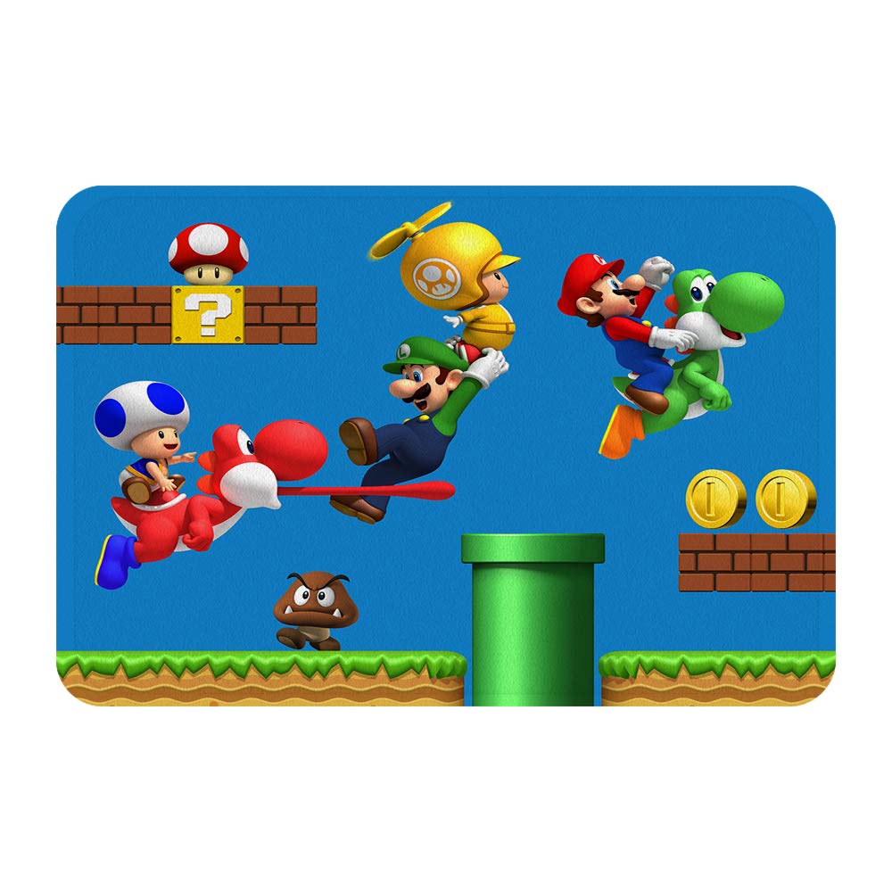 GoodcareGame Theme Bath Rugs, Plush Bathroom Decor Mat with Non Slip Backing