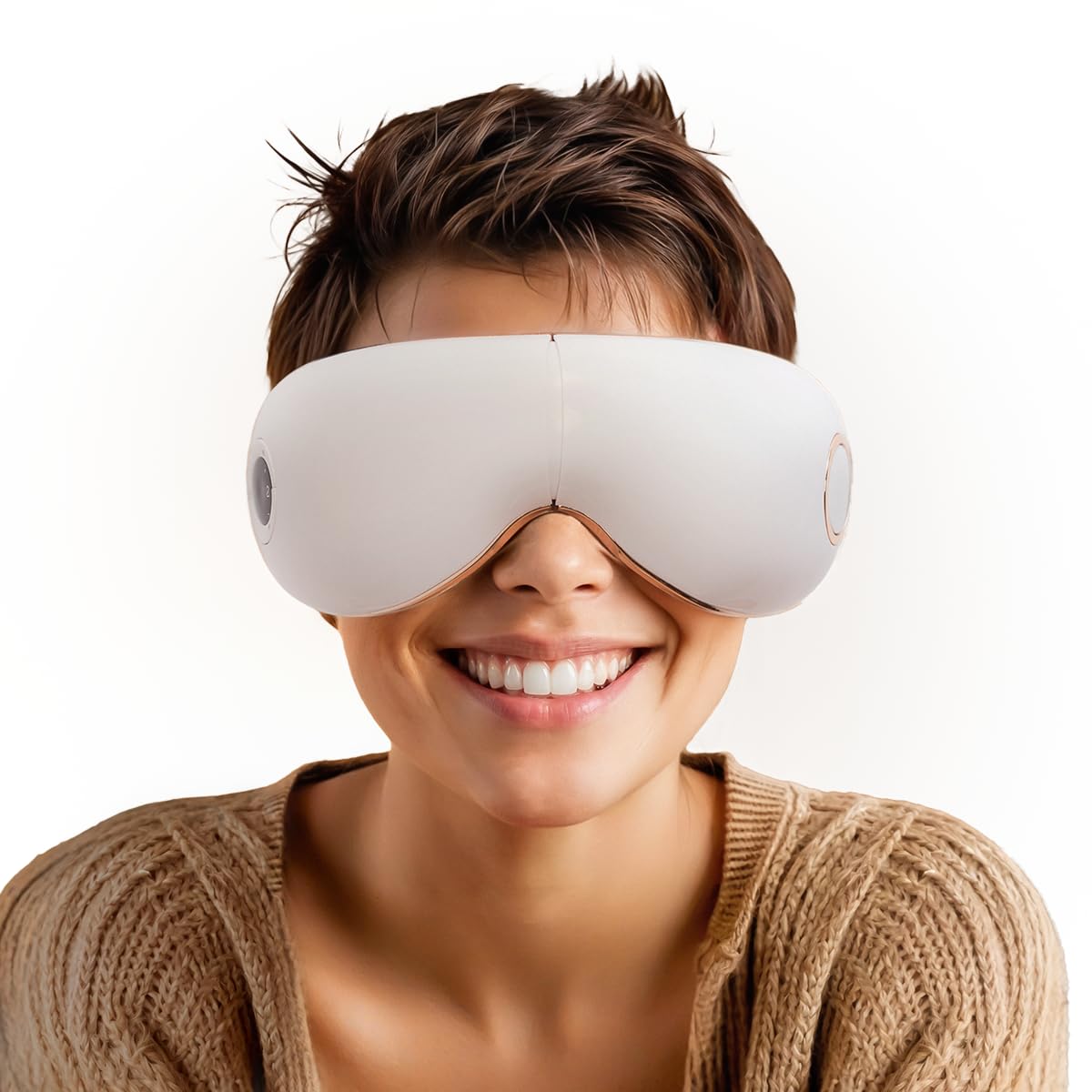 GLOBAL RELAX® | SKANDAS Facial & Eye Massager | Foldable Goggles I Vibromassage I Shiatsu Massage I Compression I Pressotherapy I Heat I Music | Corrector Dark Circles | Built-in Speakers