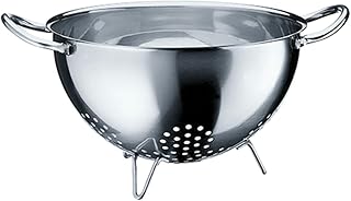 WMF Gourmet Sieb Edelstahl 24 cm, Seiher mit Standfüßen, Nudelsieb, Küchensieb, Cromargan Edelstahl, spülmaschinengeeignet