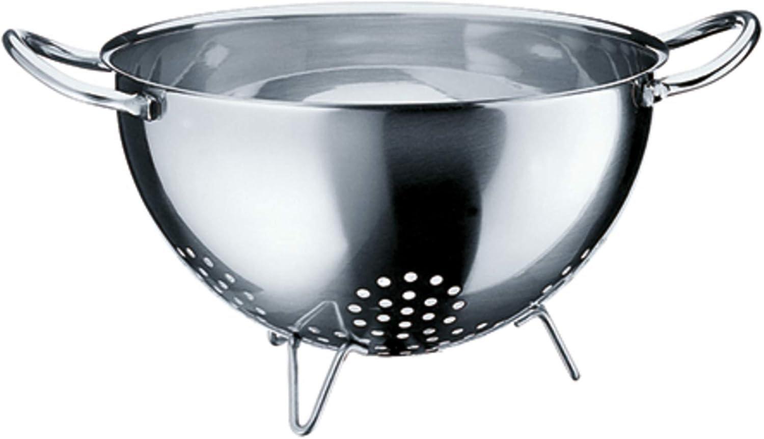 WMF Gourmet Sieb Edelstahl 24 cm, Seiher mit Standfüßen, Nudelsieb, Küchensieb, Cromargan Edelstahl, spülmaschinengeeignet
