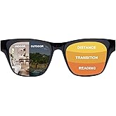 OuShiun Photochromic Progressive Multifocal Reading Glasses for Men Women