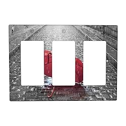Red Umbrella Paris Tower Triple Rocker Light Switch