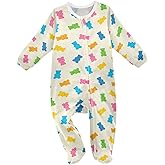 KICPOAY Baby Girl One Piece Footie, Infant Romper Sleeper Baby Boy Play Footed, 0-24 Months