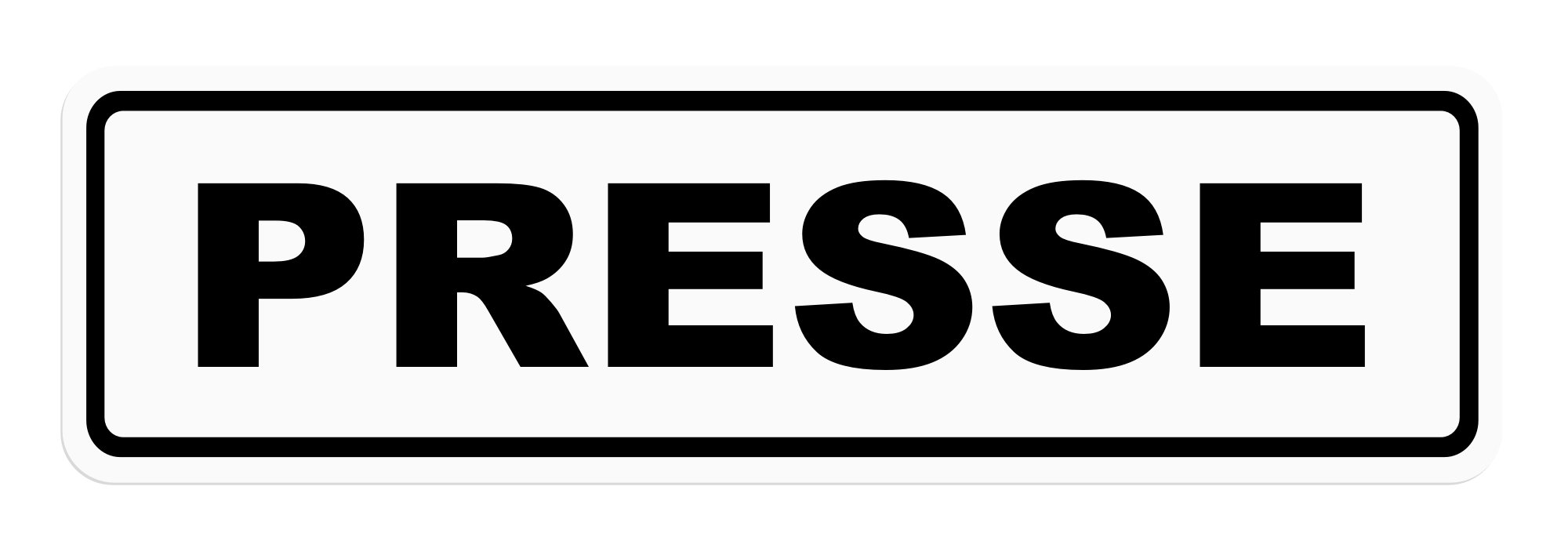 Lohofol Magnetic Sign with German Text ‘Presse’ Magnetic Black and White Available in 3 Sizes