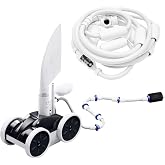 MAKHOON Upgrade Pool Pressure Side Sweeper: Professional Solution for Cleaning Your Swimming Pool (Four Wheels are Better Than Three) Need 1.5" Female Thread Pool Booster Pump Inlet, 4 Bar Pressure