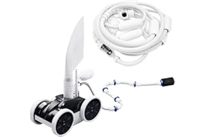 MAKHOON Upgrade Pool Pressure Side Sweeper: Professional Solution for Cleaning Your Swimming Pool (Four Wheels are Better Than Three) Need 1.5" Female Thread Pool Booster Pump Inlet, 4 Bar Pressure