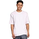 ENCIGER Men's Oversized T-Shirt 100% Cotton Plain Solid Casual Tee