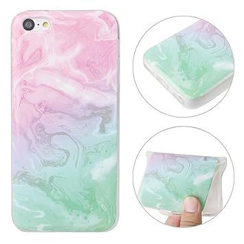 iPhone 5C Silikon Handyhülle mit Marmor, iPhone 5C Hülle Silikon, Moon mood Soft Schutzhülle für Apple iPhone 5C Ultra Thin D
