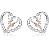 Sterling Silver Ballerina Stud Earrings Hypoallergenic Ballet Dancer Earrings for Women Ballerina Theme Jewelry Gift