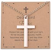 Sudaporn Rose Gold Cross Necklace for Women Faith Religious Gift Gold Plated Cross Pendant Necklace for Daughter Granddaughter Confirmation Inspirational Gift Stackable Adjustable Christian Necklaces