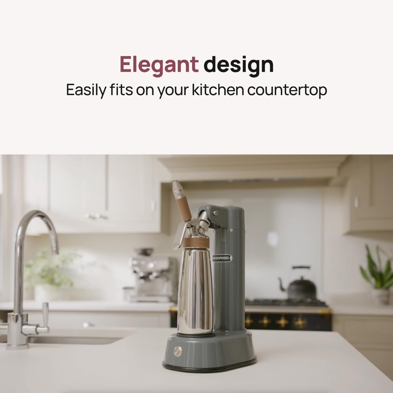 NitroPress DS – Electric Nitro Cold Brew Coffee & Cocktail Maker | Air-Powered Nitrogen Infuser for Smooth Nitro Drinks, Cocktails, Cold Brew & Tea at Home | No Gas Cartridges | Stainless Steel Design