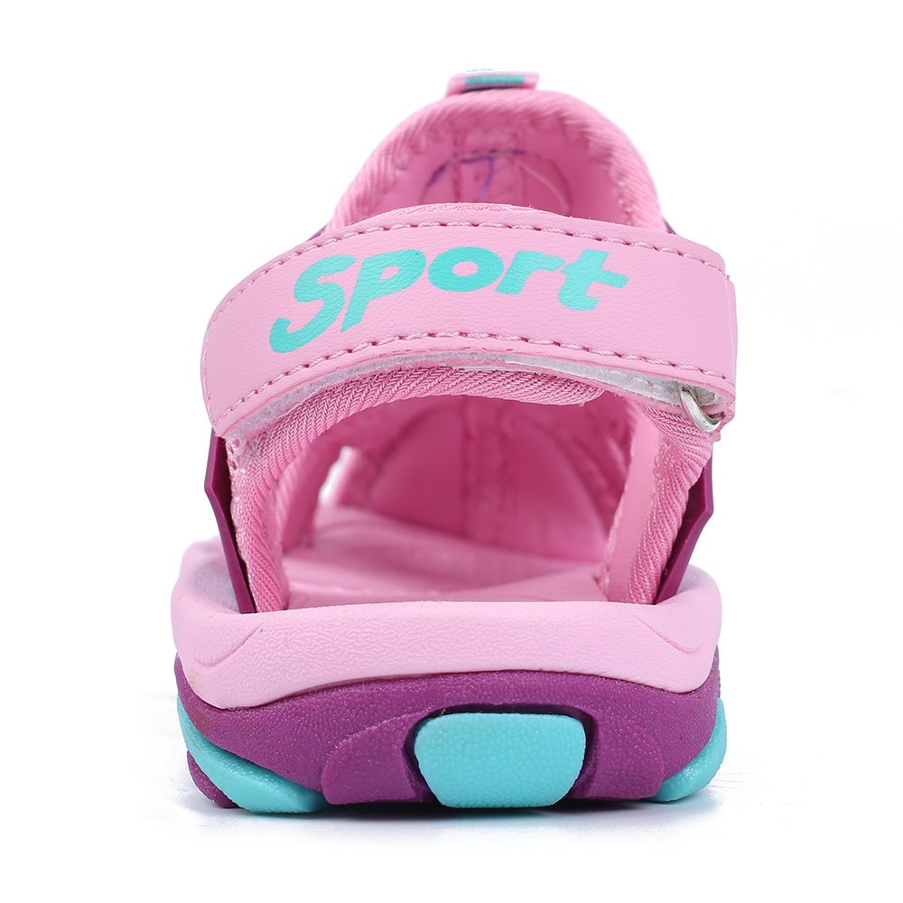 HOBIBEAR Boys Girls Sport Water Sandals Closed-Toe Outdoor(10,Pink)