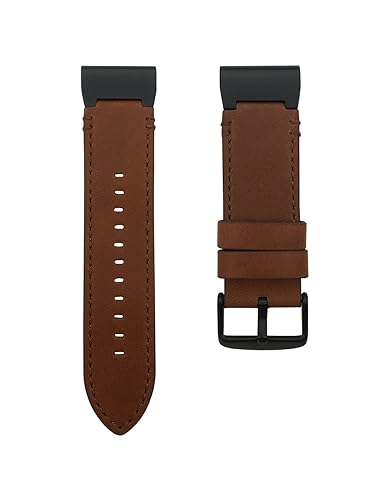 LDFAS Leather Band Compatible for Fenix 7X/6X/5X Plus Band, 26mm Leather Quick Fit Watch Strap Compatible for Garmin Fenix 7X/6X P