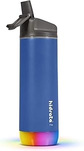 Hidrate Spark Steel Smart Water Bottle, Tracks Water Intake & Glows to Remind You to Stay Hydrated - Straw Lid