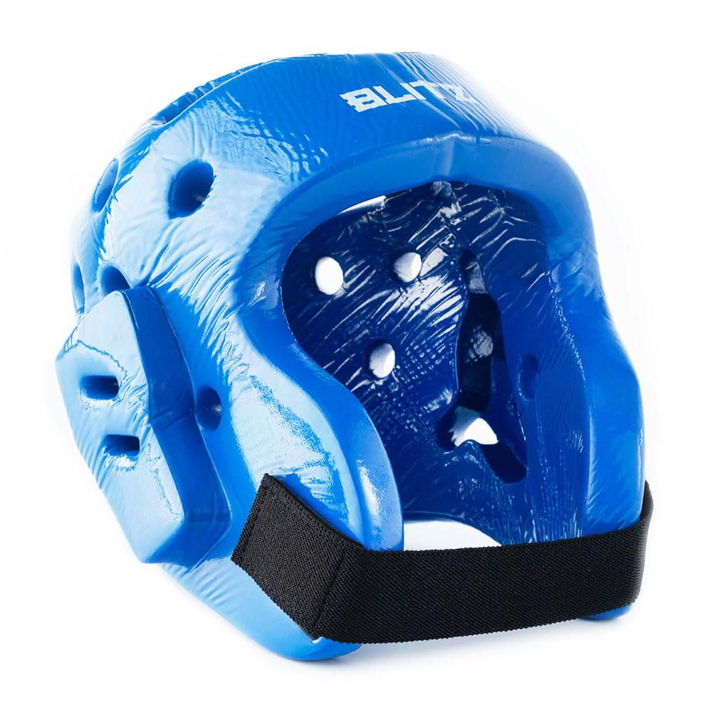 Blitz Dipped Foam Head Guard - Blue - Small - Martial Arts Protective Headguard for Karate, Taekwondo, Kickboxing, Sparring - Lightweight Foam Gear for Kids & Adults — image 1