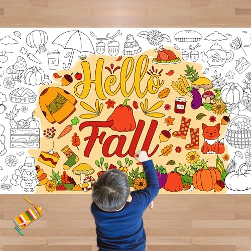 OHOME Fall Giant Coloring Poster/tablecloth