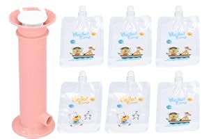 Jiawu Squeeze Station, Pouch Filling Station for Semi Solid Food for Babies and Toddlers, Reusable Safe and BPA Free for Homemade Baby Food, Puree Squeezer Tool, with 6PCS Storage Bags (#2)