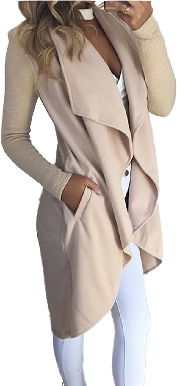 Minipeach Women's Classic Open Front Drape Hem Long Sleeve Soft Drape Cardigans Casual Coverup Coat Tops Outwear