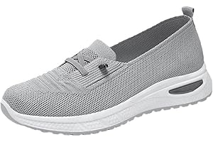 Orthopedic Sneakers for Women with Arch Support, Women's Slip On Walking Shoes Comfortable Breathable Cushion Running Tennis 