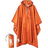 SaphiRose Hooded Rain Poncho Waterproof Raincoat Jacket for Men Women Adults