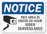 SmartSign "Notice - This Area Is Under 24 Hour