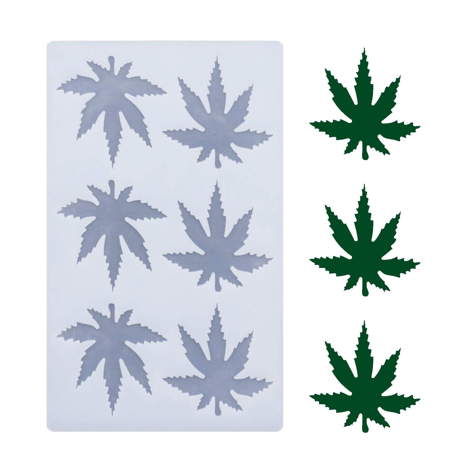 Photo 1 of (THIN and SHALLOW) Marijuana Leaf Embossed Fondant Maple Silicone Mold for Chocolate Candy Gum Paste Polymer Clay Resin Kitchen Baking Sugar Craft Cake Cupcake Decorating Tools