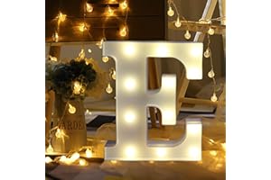 AMZURE LED Marquee Letter Lights Sign E 26 Alphabet Light Up Letters Sign for Night Light Wedding Birthday Party Battery Powered Christmas Lamp Home Bar Decoration (E)