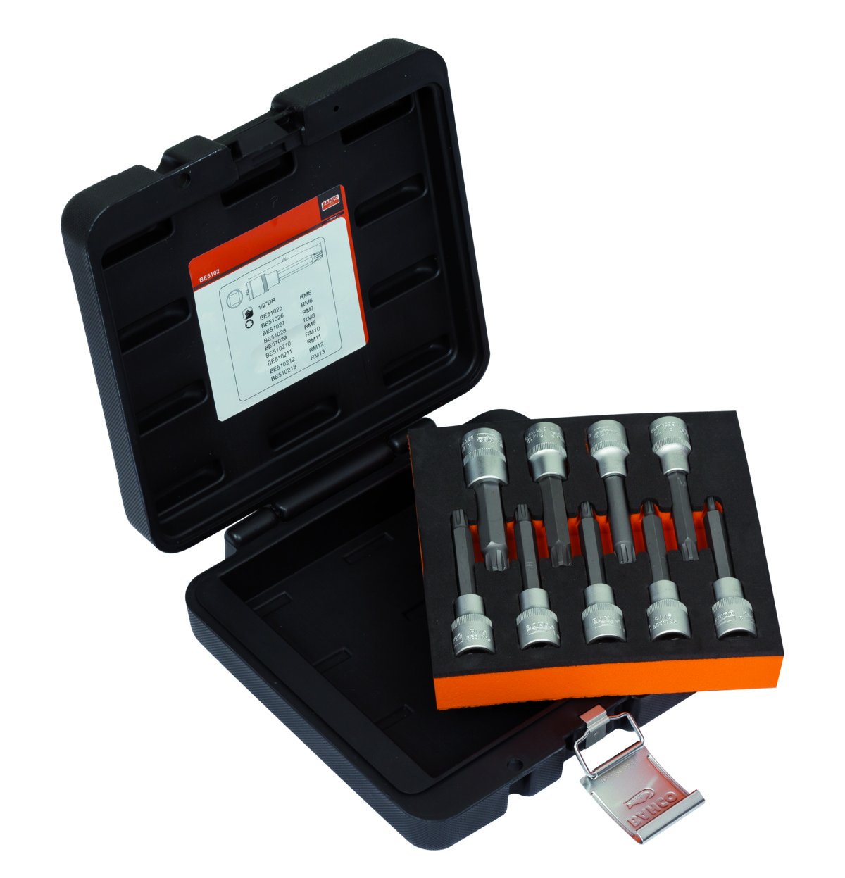 Bahco BE5102 Bit Set for Ribe Screws, 0 V, Multi-Colour, 1/2-Inch