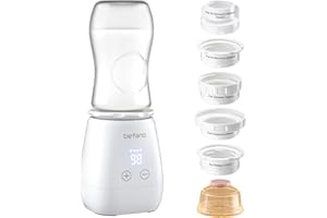 2024 Upgraded Portable Bottle Warmer, 1-Min Fast Heating Bottle Warmer with 5 Adapters and Formula Dispenser, Befano Rechargeable Travel Bottle Warmer for Breastmilk or Formula.
