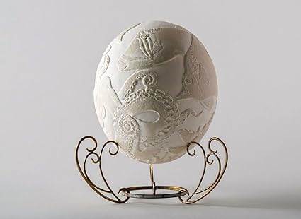 Amazon De Madeheart Geschnitzte Straussenei Lampe Konigreich Von Poseidon