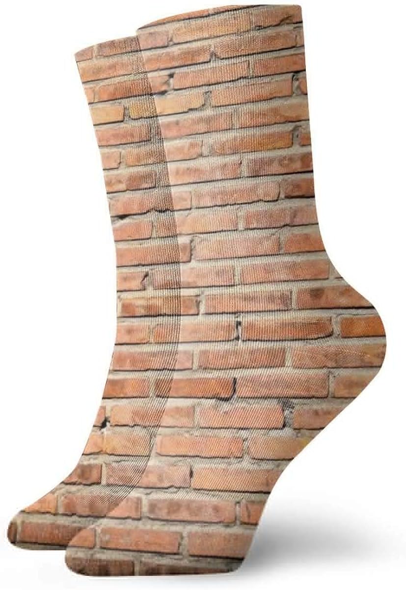 Brown Brick Wall Unisex Casual Socks Comfortable Crazy Socks Novelty