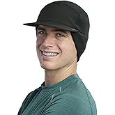 TrailHeads Men’s Winter Hat with Visor - Fleece Beanie for Men - Warm Hats for Men - Black Beanie, Running, Winter Golf