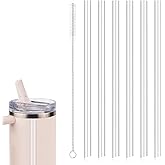 BOXOB 6pcs Replacement Straw Compatible with Stanley Quencher ProTour Flip Straw Tumbler 40oz, Reusable Drinking Straw with Cleaning Brush, BPA-Free (for Stanley Quencher 40oz Water Bottle)