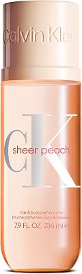 Névoa unissex CK Sheer com aroma a pêssego para corpo e cabelo 236 mm