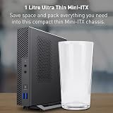 CiT LT100 1 Litre USB3.0 Ultra-Thin Mini-ITX SFF PC Case 120W Adapter Cooler view 3