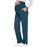 POSHGLAM Women's Maternity Scrubs Pant 6-Pocket Stretchy Comfy Workwear Casual Pregnancy Pants, S-XXL