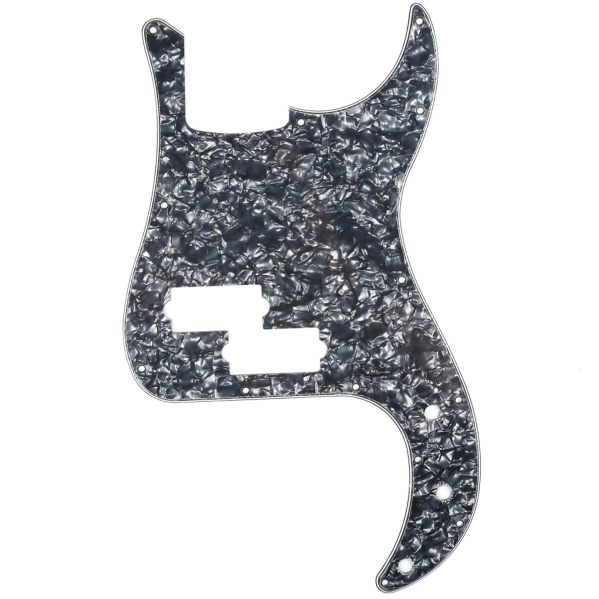 Musiclily 13 Hole P Bass Pickguard for Fender American/Mexican Standard Precision Bass,4Ply Black Pearl — image 1