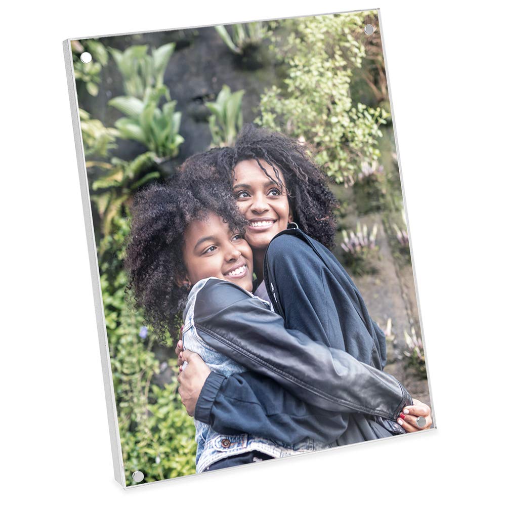 Photo 1 of Isaac Jacobs 8” x 10” White Wood Acrylic Picture Frame, Magnetic Photo Frame with Easel, Made for Tabletop Display (8” x 10” White)