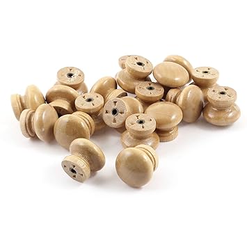 Uxcell 20pcs Light Color Wood Cabinet Closet Drawer Door Pulls