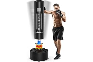 XDDIAS Punching Bag with Stand, 70'' Freestanding Punching Bag for Adult, Heavy Boxing Bag with Suction Cup Base Kickboxing Bag for MMA Muay Thai Fitness