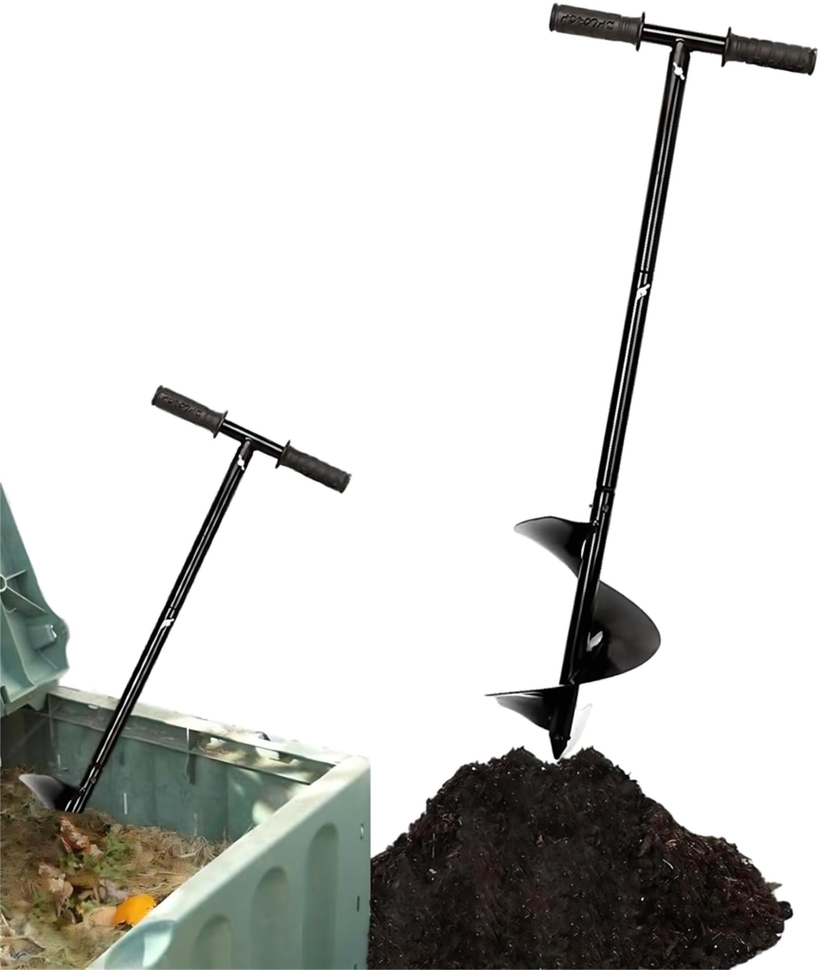 Photo 1 of Compost Turning Tool Compost Stirring Tool,Compost Turning Bar 33.4inch,Manual Compost Aerator Tool Turner and Mixing Tool for Outdoor Compost Tumbler Bins,Composting Accessories (Black-33.4IN)