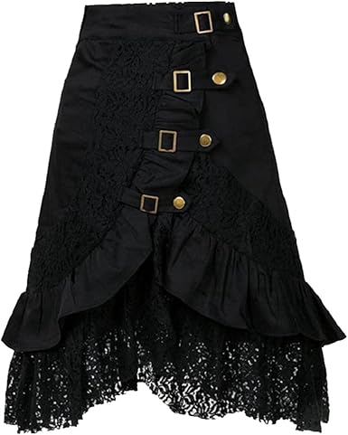 Zamme Women S Ruffles Steampunk Skirts For Matching Burlesque Corset Black Amazon Co Uk Clothing